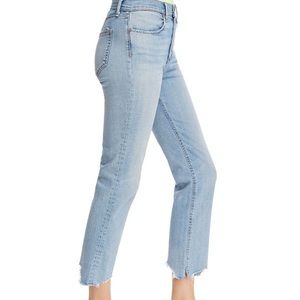 Nina High-Rise Ankle Cigarette Jeans W/Chewed Hem